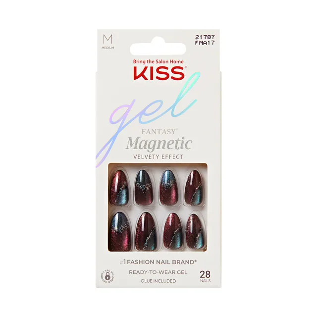 KISS Umělé nehty Gel Fantasy Magnetic - Moonlit Veil 28 ks
