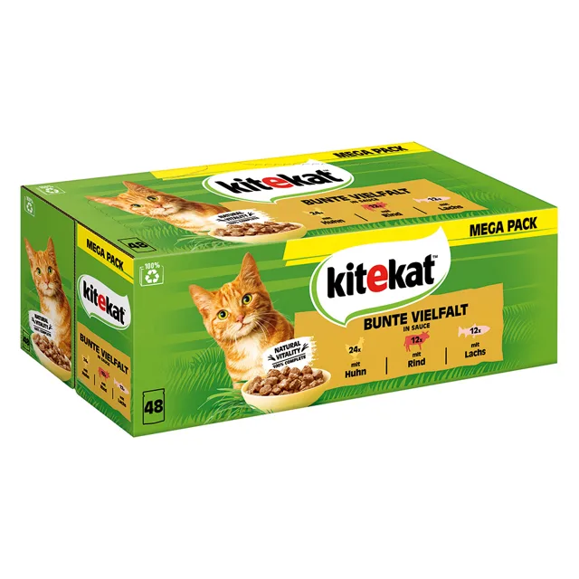 Kitekat kapsičky 48 x 85 g - Drůbeží mix v želé