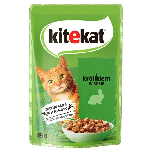KITEKAT Králík v omáčce 85 g pro dospělé kočky