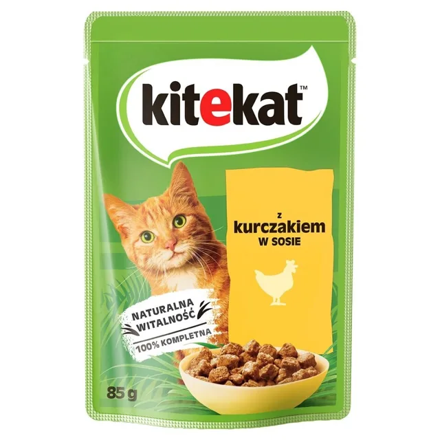 KITEKAT Kuře v omáčce 85 g pro dospělé kočky