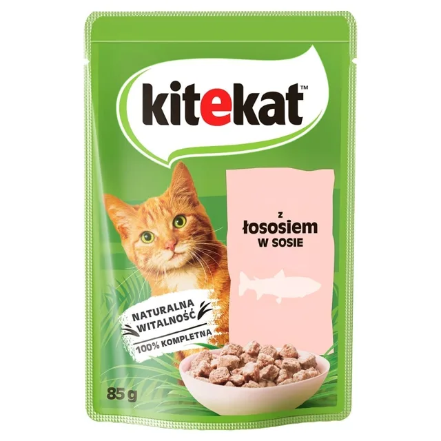 KITEKAT Losos v omáčce 85 g pro dospělé kočky