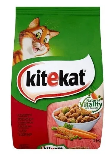 KITEKAT suché krmivo pro kočky s hovězím masem a zeleninou 6x300g