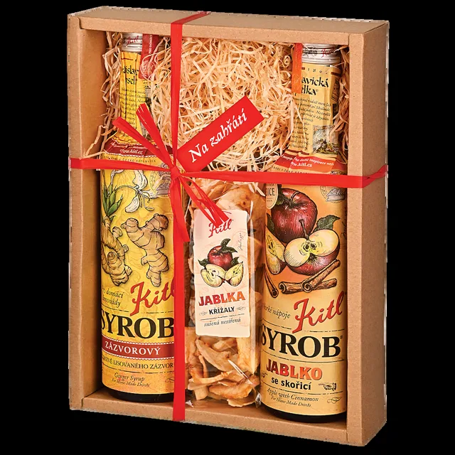 KITL Syrob zázvor a jablko s křížalami dárková sada na zahřátí 2 × 500 ml