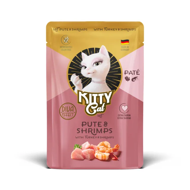 KITTY Cat Paté 6 x 85 g - krůtí a krevety