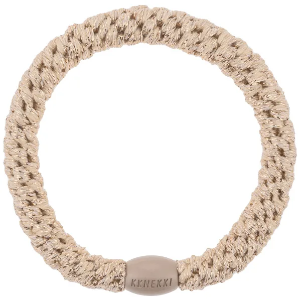 KKNEKKI Beige Glitter gumička do vlasů (třpytivá béžová) 1 ks