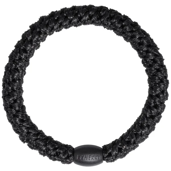 KKNEKKI Black Glitter gumička do vlasů (třpytivá černá) 1 ks