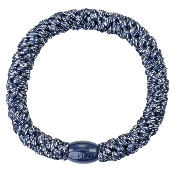KKNEKKI Navy Silver Glitter gumička do vlasů (třpytivá tmavě modrá) 1 ks