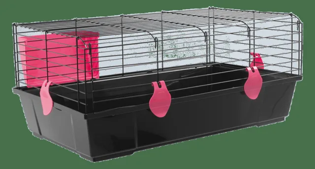 Klec Small Animals Matěj černá s růžovou výbavou