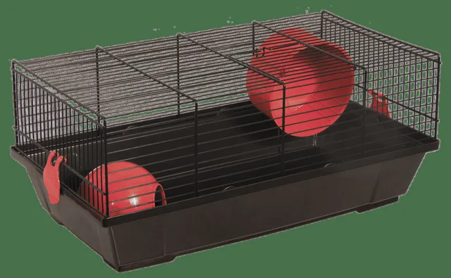 Klec Small Animals Viktor černá s oranžovou výbavou