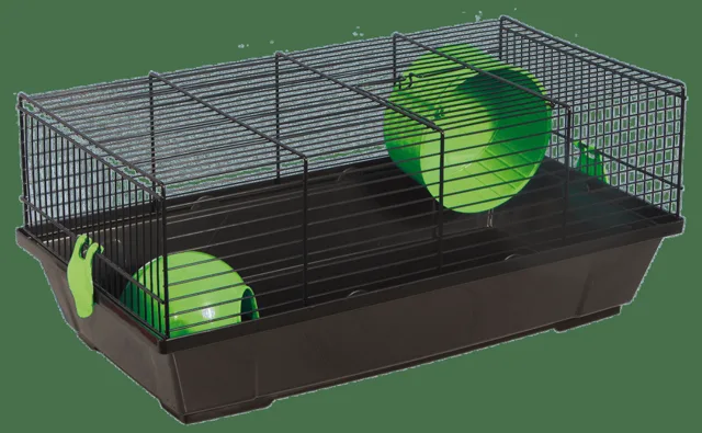 Klec Small Animals Viktor černá se zelenou výbavou
