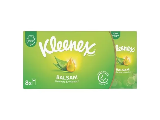 Kleenex Balsam papírové kapesníky 4vrstvé 8 x 9 ks