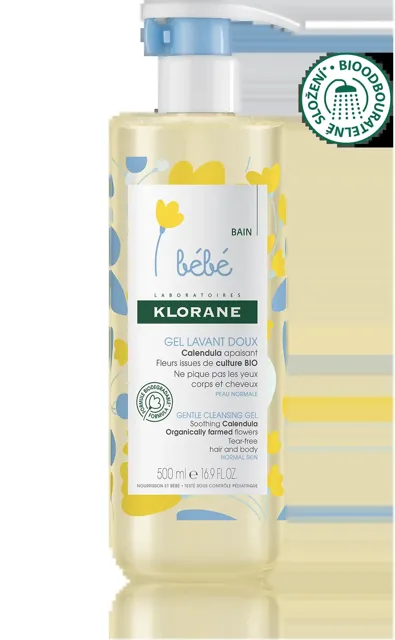 Klorane Bébé jemný mycí gel s měsíčkem 500 ml