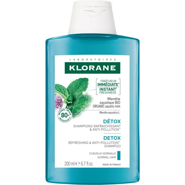 Klorane Bio Máta Vodní čisticí detoxikační šampon pro normální vlasy 200 ml