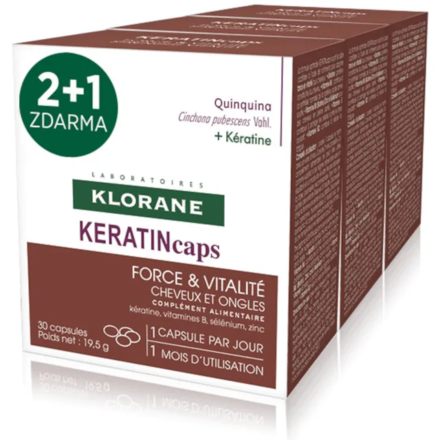 Klorane Keratincaps vlasy a nehty 90 kapslí