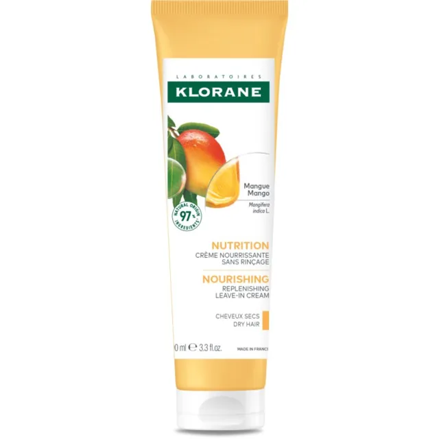 Klorane Mango Leave-in Cream Dry Hair bezoplachový krém pro výživu a hydrataci 125 ml