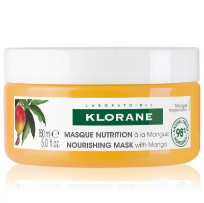 Klorane Mangue vyživující maska pro suché a poškozené vlasy (Mask with Mango Butter) 150 ml