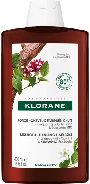 Klorane Shampoo chinin a BIO protěží alpská 400 ml