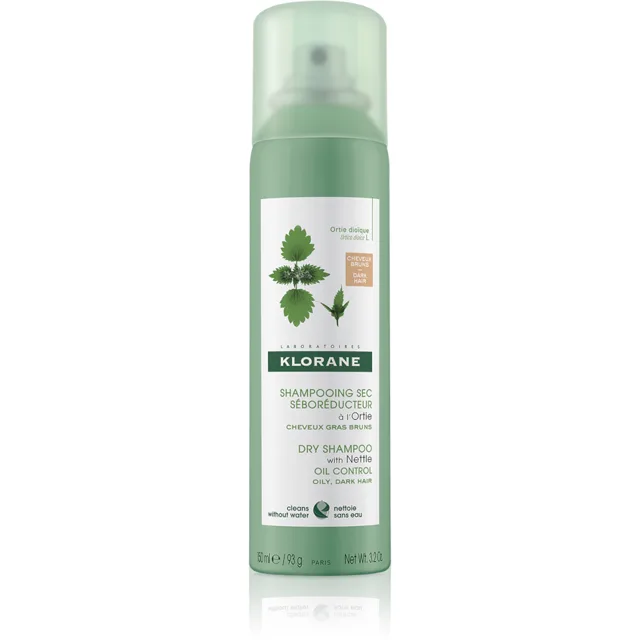 Klorane Suchý šampon kopřiva-tmavé vlasy 150ml