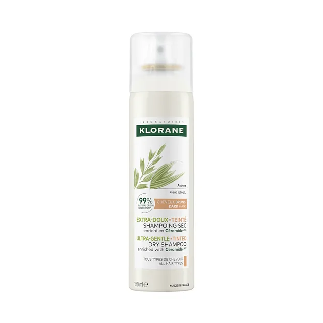 KLORANE Suchý šampon oves-tmavé vlasy 150 ml