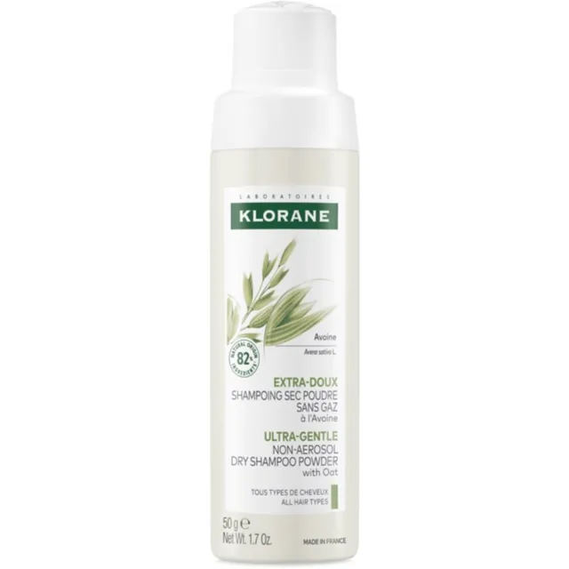 Klorane ULTRA-GENTLE Dry Shampoo with Oat Milk suchý šampon bez aerosolu pro všechny typy vlasů 50 g