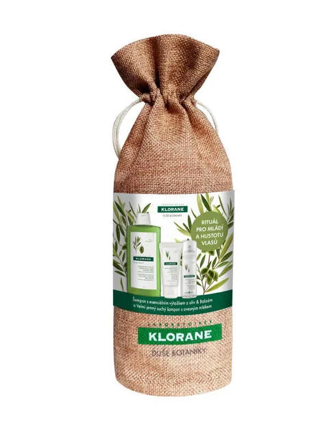 Klorane Xmas Olivy šamon 400ml + 50ml balení + suchý šampon 50ml