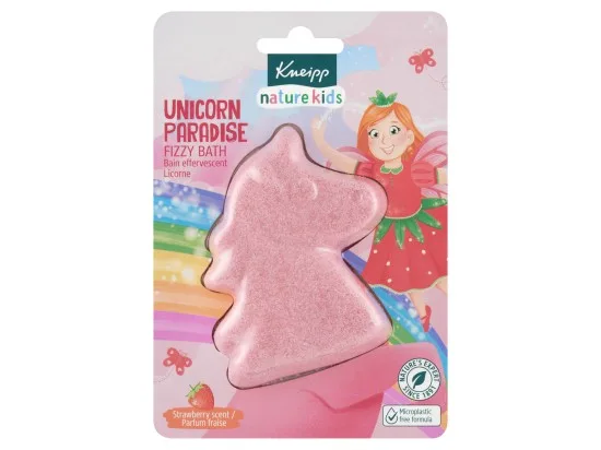 Kneipp Nature Kids Jednorožec koupelová bomba s vůní jahod 85 g