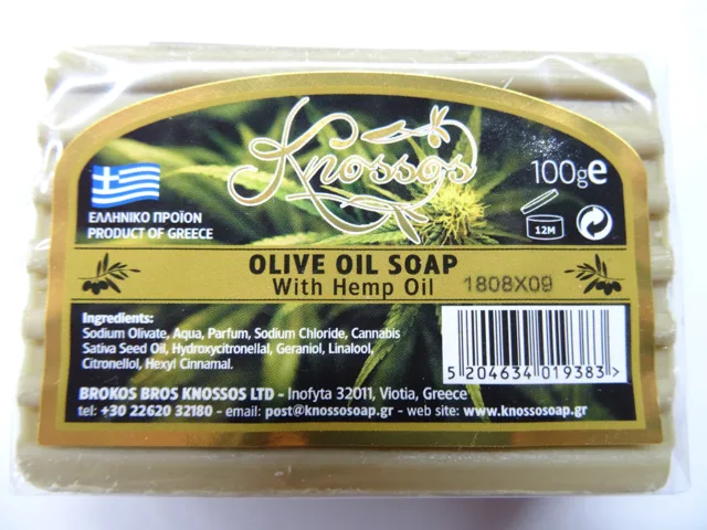 Knossos mýdlo tuhé olivové s konopným olejem 100 G