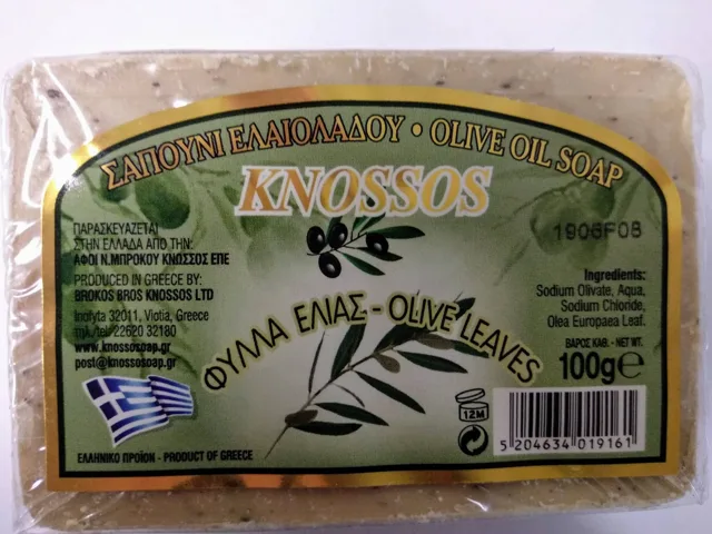 Knossos mýdlo tuhé olivové s olivovými listy 100 G