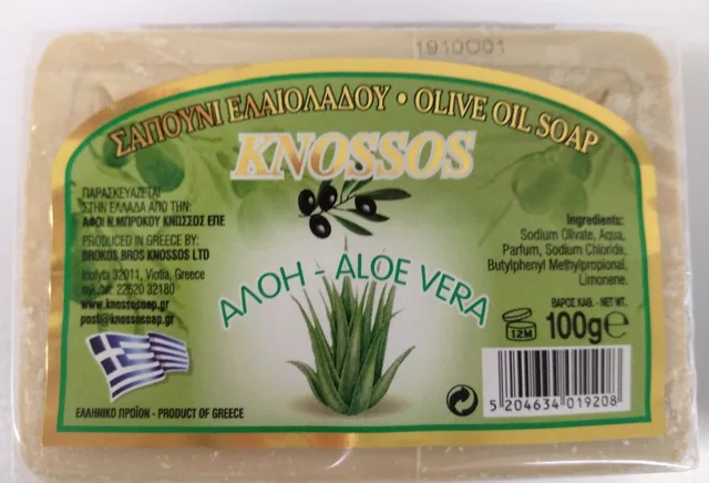 Knossos mýdlo tuhé olivové s vůní aloe vera 100 G