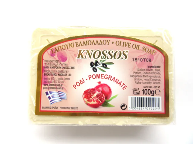 Knossos mýdlo tuhé olivové s vůní granátového jablka 100 G