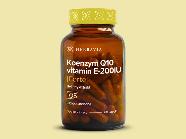Koenzym Q10 + vitamín E 200IU FORTE- přírodní produkt - 60 kapslí