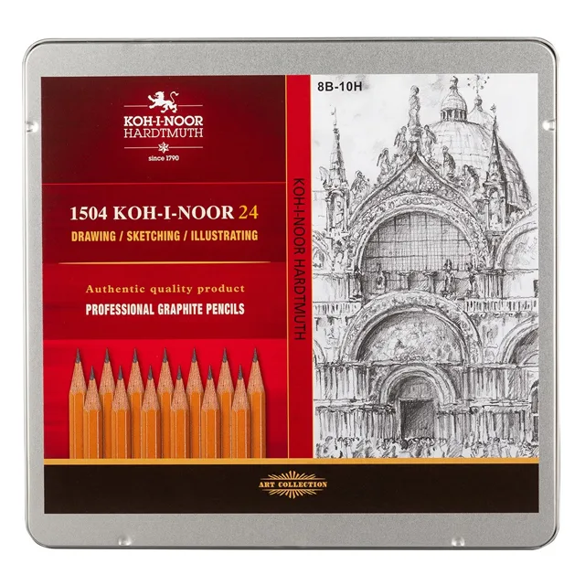 KOH-I-NOOR 1504/24 - souprava grafitových tužek 8B-2H - 24 ks