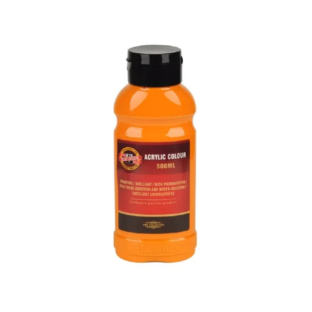 KOH-I-NOOR 1627/0220 - akrylová barva 500 ml, světle oranžová
