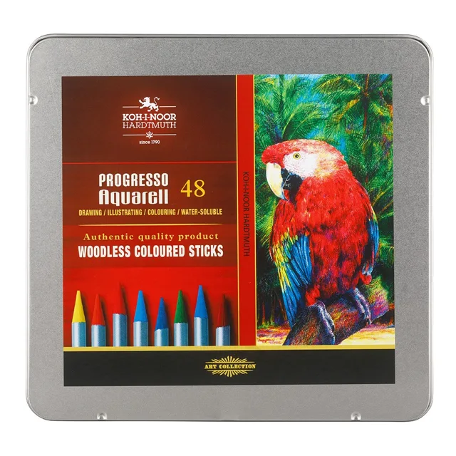 KOH-I-NOOR PROGRESSO AQUARELL 8786/48 - akvarelové pastelky v laku v plech. pouzdře - 48 ks
