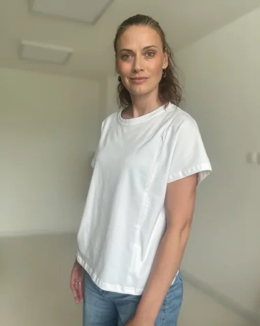 Kojicí tričko se zipem Kira, oversized – bílé XS/S