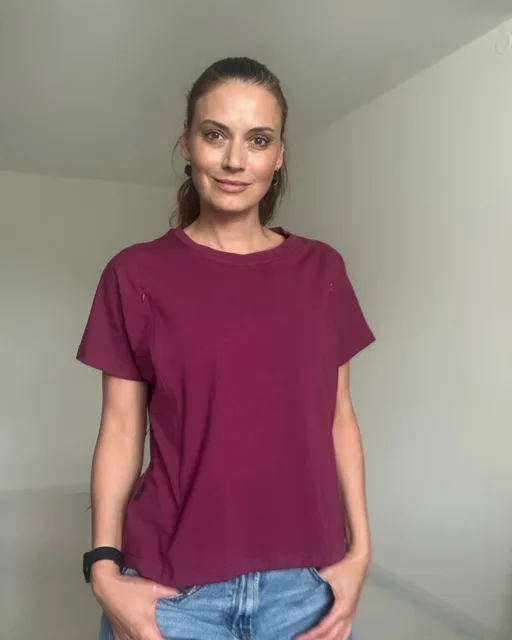 Kojicí tričko se zipem Kira, oversized – cyklámen L/XL