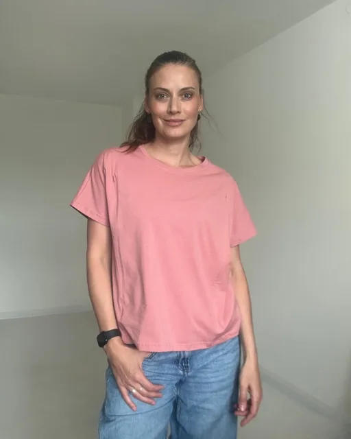 Kojicí tričko se zipem Kira, oversized – starorůžové M/L