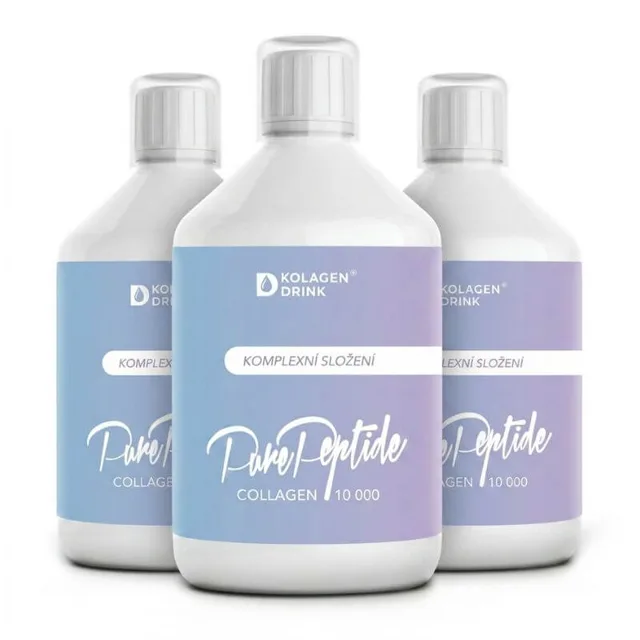 KolagenDrink Collagen 10 000 – 60denní kúra s tekutým rybím kolagenem, 3× 500 ml