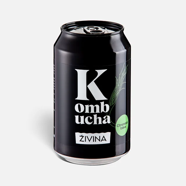 Kombucha citronová tráva 330 ml  přirozeně perlivá s živými probiotiky