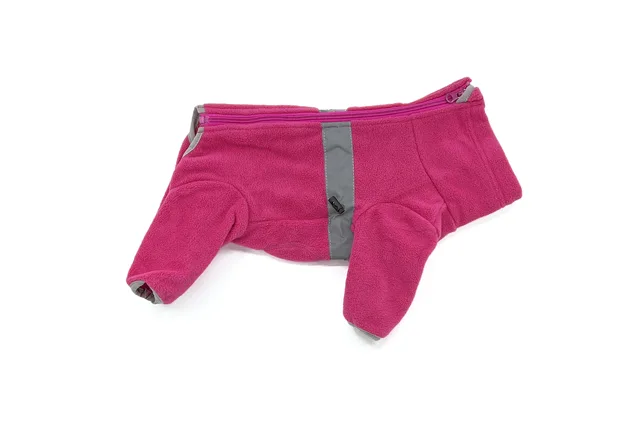 Komfort fleecová kombinéza pro psa - pružná, 12 velikostí Barva: Růžová, Délka zad (cm): 24, Obvod hrudníku: 30 - 36 cm