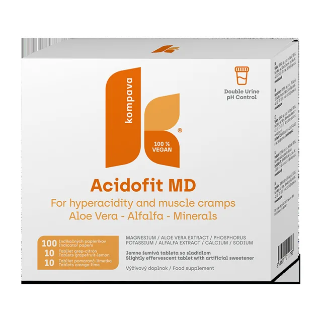 KOMPAVA AcidoFid MD MIX 20 tbl + 100 ks lakmusových papírků pro měření pH moči