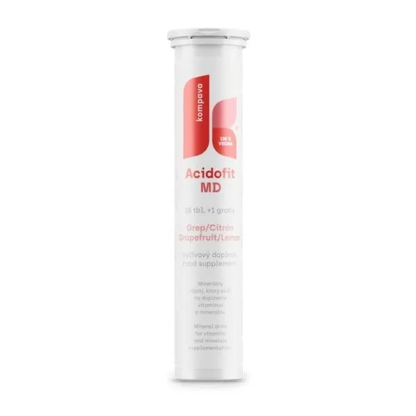 Kompava Acidofit MD šumivé tablety 15+1, tuba - grep a citron