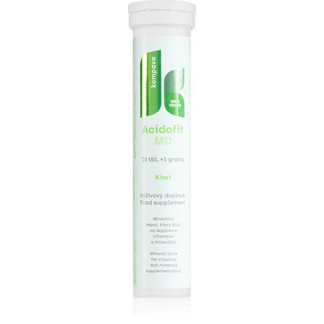 Kompava AcidoFIT šumivé tablety s multivitamínovým komplexem příchuť Kiwi 15 tbl
