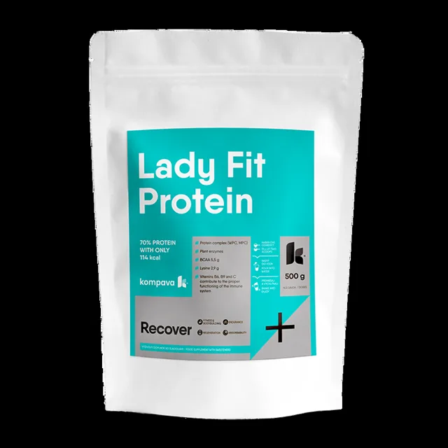 KOMPAVA LadyFit protein jahoda-malina 500 g 16,5 dávek