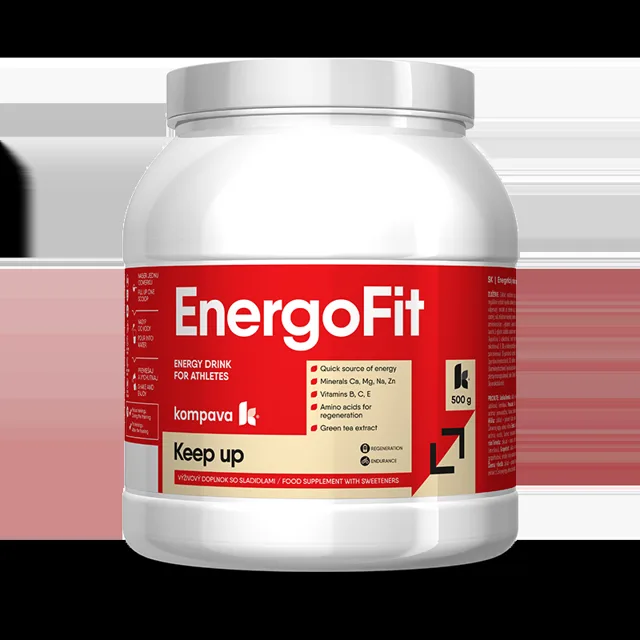 KOMPAVA Sportovní energetický nápoj EnergoFit 500g černý rybíz