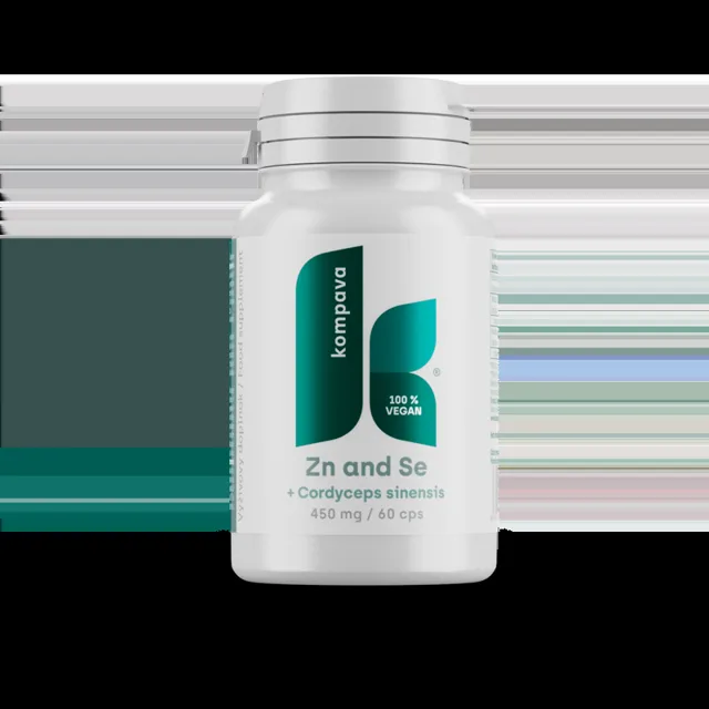 KOMPAVA Zinek a selen CORDYCEPS SINENSIS 450 mg / 60kapslí