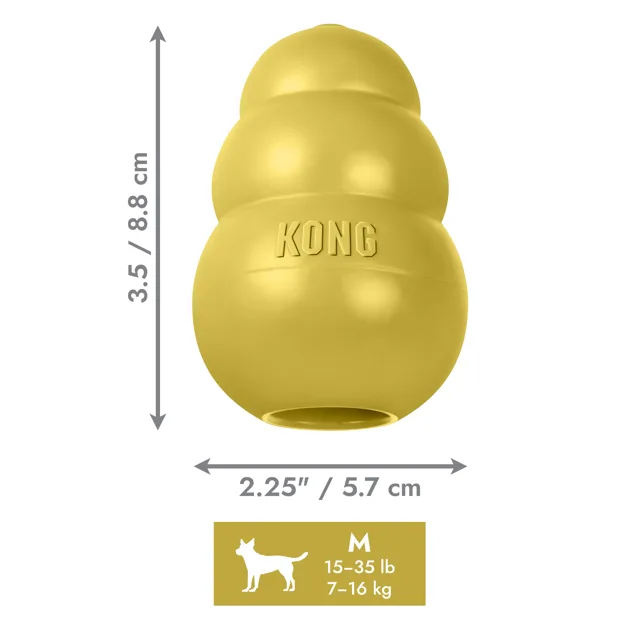 KONG Classic Gold - velikost M: cca Ø 5,5 x V 9 cm