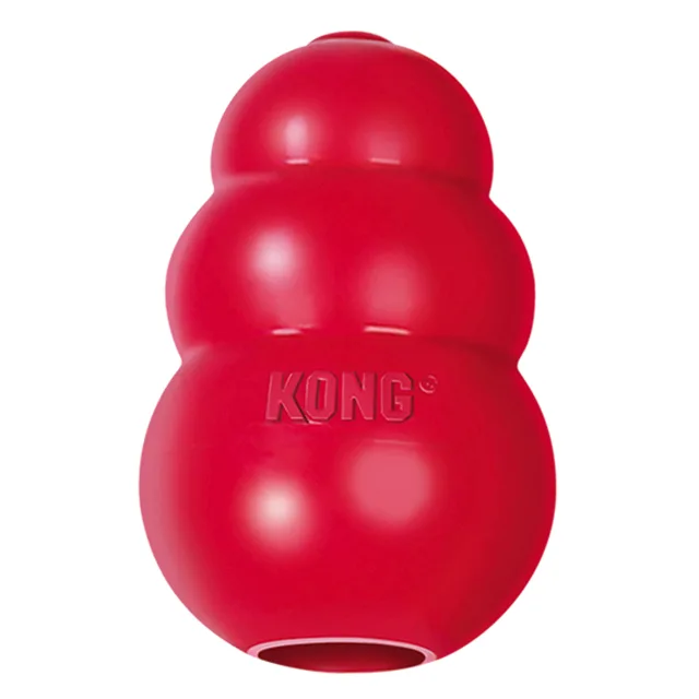 KONG Classic + KONG čisticí kartáč - výhodná sada - KONG Classic L (10 cm) + čisticí kartáč S–XXL