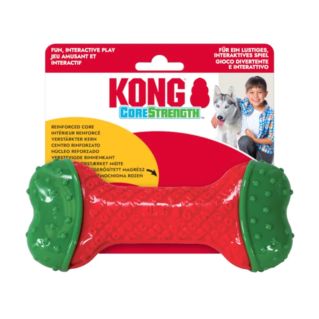 KONG Holiday CoreStrength Bone - velikost S/M: cca D 14 x Š 5,7 x V 3,2 cm