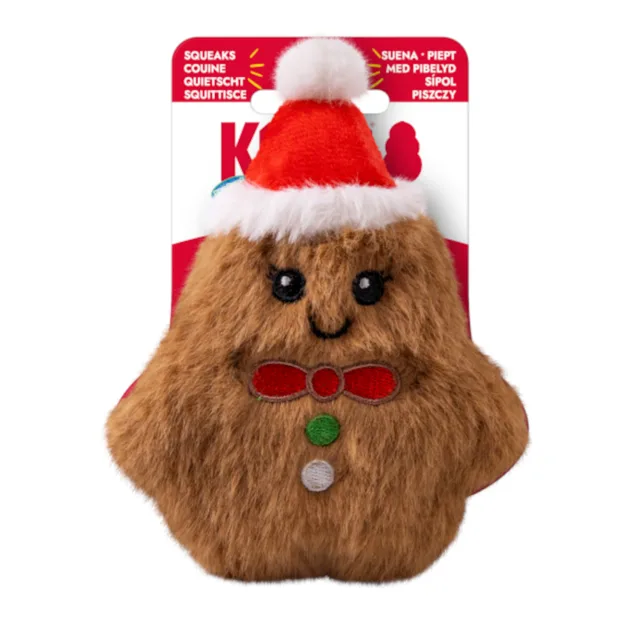 KONG Holiday Snuzzles Mini perníkový panáček - velikost XS: D 14 x Š 10 x V 4 cm